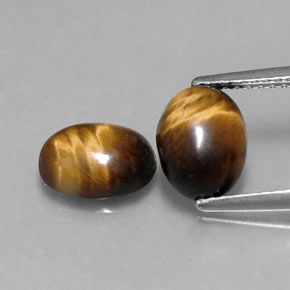 Achetez naturel ct marron tiger's eye gems, coupe ovale, en provenance thaïlande chez gemselect. en stock, livraison internationale!