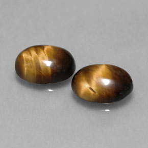 Achetez naturel ct marron tiger's eye gems, coupe ovale, en provenance thaïlande chez gemselect. en stock, livraison internationale!