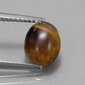 Tiger's eye marron naturelle coupe ovale, 1,55 ct, opaque