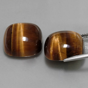 Achetez naturel ct marron tiger's eye gems, coupe coussin, en provenance thaïlande chez gemselect. en stock, livraison internationale!