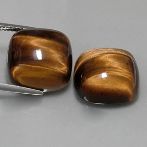 Achetez naturel ct marron tiger's eye gems, coupe coussin, en provenance thaïlande chez gemselect. en stock, livraison internationale!