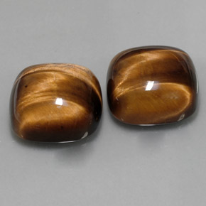 Achetez naturel ct marron tiger's eye gems, coupe coussin, en provenance thaïlande chez gemselect. en stock, livraison internationale!