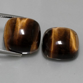 Achetez naturel ct marron tiger's eye gems, coupe coussin, en provenance thaïlande chez gemselect. en stock, livraison internationale!