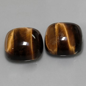 Achetez naturel ct marron tiger's eye gems, coupe coussin, en provenance thaïlande chez gemselect. en stock, livraison internationale!