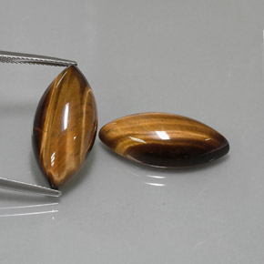 Achetez naturel ct marron tiger's eye gems, marquise, en provenance thaïlande chez gemselect. en stock, livraison internationale!