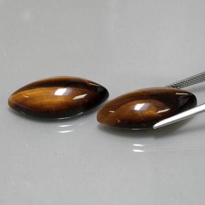 Achetez naturel ct marron tiger's eye gems, marquise, en provenance thaïlande chez gemselect. en stock, livraison internationale!