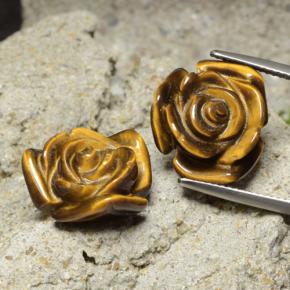 Achetez naturel 20,93ct marron tiger's eye gems, taille fleur, en provenance thaïlande chez gemselect. en stock, livraison internationale!