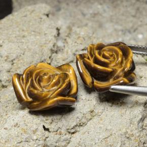 Achetez naturel 20,93ct marron tiger's eye gems, taille fleur, en provenance thaïlande chez gemselect. en stock, livraison internationale!