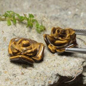 Shop natural 20.21ct Marron chaud Œil de tigre gems, Taille Fleur, from Thaïlande at GemSelect. In stock, global shipping!