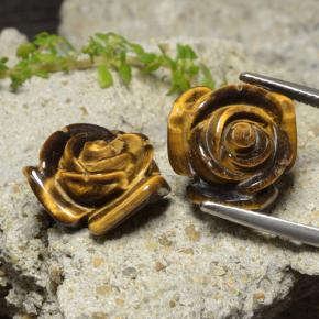 Achetez naturel 24,14ct marron tiger's eye gems, taille fleur, en provenance thaïlande chez gemselect. en stock, livraison internationale!
