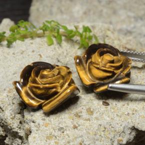 Achetez naturel 24,14ct marron tiger's eye gems, taille fleur, en provenance thaïlande chez gemselect. en stock, livraison internationale!