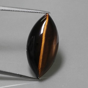 Tiger's eye marron naturelle marquise, 13,51 ct, opaque