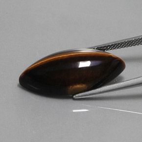 Tiger's eye marron naturelle marquise, 13,51 ct, opaque