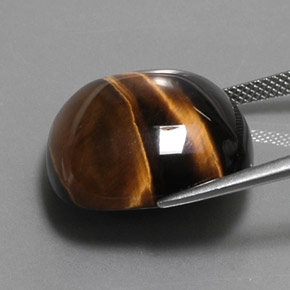 Tiger's eye marron naturelle coupe coussin, 28,03 ct, opaque