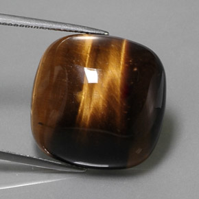Oeil de Tigre Or Brun naturelle Coupe coussin, 27.92 ct, Opaque