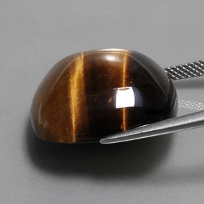 Oeil de Tigre Or Brun naturelle Coupe coussin, 27.92 ct, Opaque