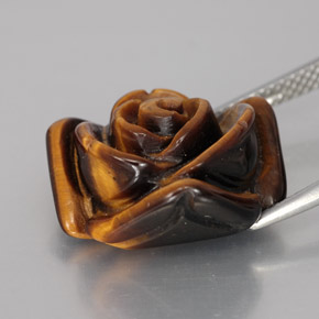 Oeil de Tigre Or Brun naturelle Forme fantaisie, 12.07 ct, Opaque