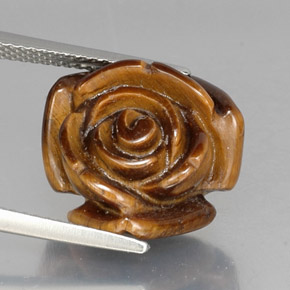 Tiger's eye marron naturelle forme fantaisie, 11,88 ct, opaque