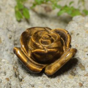 Oeil de Tigre Brun moyen naturelle Taille Fleur, 10.98 ct, Opaque