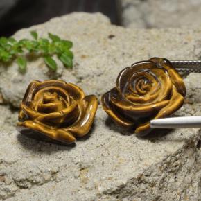 Achetez naturel 23,82ct marron tiger's eye gems, taille fleur, en provenance thaïlande chez gemselect. en stock, livraison internationale!