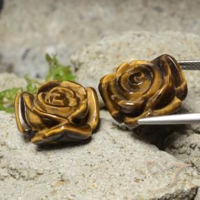 Shop natural 23.62ct Brun pain d'épices Œil de tigre gems, Taille Fleur, from Thaïlande at GemSelect. In stock, global shipping!