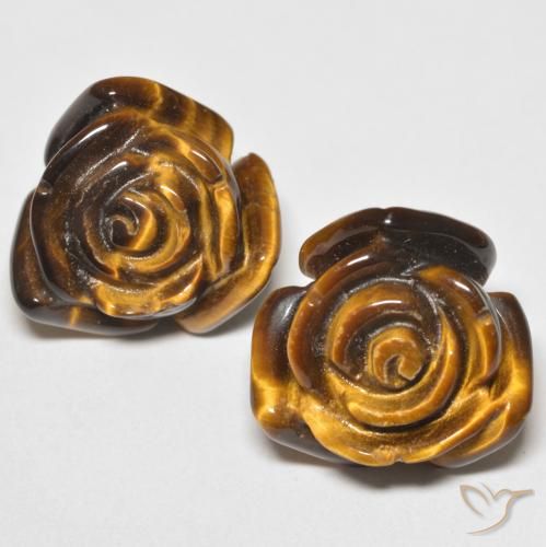 24.80ctw Naturel Brun doré Oeil de Tigre, Taille Fleur, Opaque
