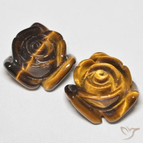 Shop natural 24.80ct Brun doré Œil de tigre gems, Taille Fleur, from Thaïlande at GemSelect. In stock, global shipping!
