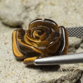 Œil de tigre Brun moyen naturelle Taille Fleur, 11.12 ct, Opaque