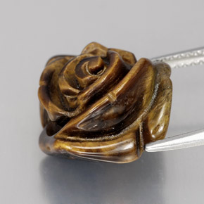 Tiger's eye marron naturelle forme fantaisie, 11,76 ct, opaque