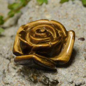 Tiger's eye marron naturelle taille fleur, 13,31 ct, opaque