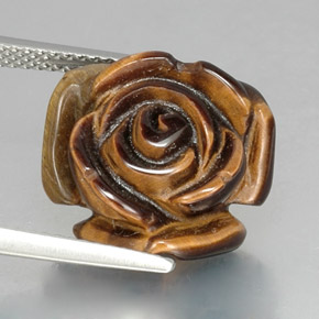 Tiger's eye marron naturelle forme fantaisie, 11,08 ct, opaque