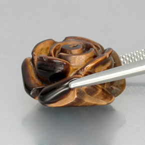 Tiger's eye marron naturelle forme fantaisie, 11,08 ct, opaque