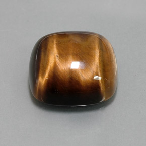 Tiger's eye marron naturelle coupe coussin, 13,79 ct, opaque