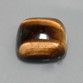 Oeil de Tigre Or Brun naturelle Coupe coussin, 13.67 ct, Opaque