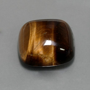 Oeil de Tigre Or Brun naturelle Coupe coussin, 13.05 ct, Opaque