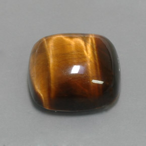 Tiger's eye marron naturelle coupe coussin, 13,02 ct, opaque