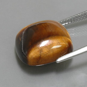Tiger's eye marron naturelle coupe coussin, 13,02 ct, opaque