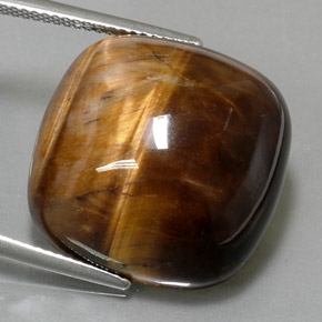Tiger's eye marron naturelle coupe coussin, 27,19 ct, opaque