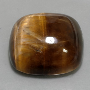 Tiger's eye marron naturelle coupe coussin, 27,19 ct, opaque