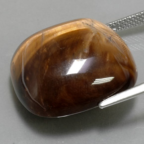 Tiger's eye marron naturelle coupe coussin, 27,19 ct, opaque