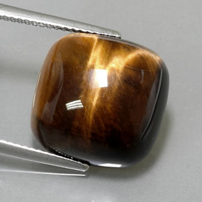 Tiger's eye marron naturelle coupe coussin, 13,38 ct, opaque
