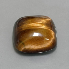 Tiger's eye marron naturelle coupe coussin, 13,38 ct, opaque
