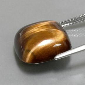Tiger's eye marron naturelle coupe coussin, 13,38 ct, opaque