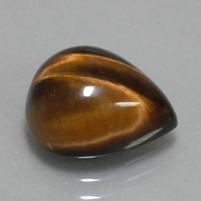 Oeil de Tigre Or Brun naturelle En forme de poire, 4.27 ct, Opaque