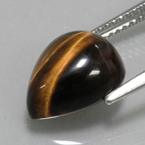 Oeil de Tigre Or Brun naturelle En forme de poire, 4.27 ct, Opaque