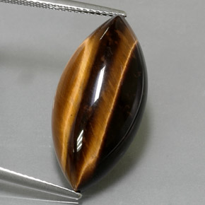 Tiger's eye marron naturelle marquise, 13,60 ct, opaque