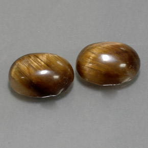 Achetez naturel ct marron tiger's eye gems, coupe ovale, en provenance thaïlande chez gemselect. en stock, livraison internationale!