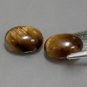 Achetez naturel ct marron tiger's eye gems, coupe ovale, en provenance thaïlande chez gemselect. en stock, livraison internationale!