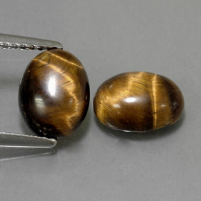 Achetez naturel ct marron tiger's eye gems, coupe ovale, en provenance thaïlande chez gemselect. en stock, livraison internationale!