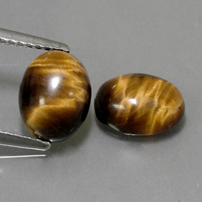 Achetez naturel ct marron tiger's eye gems, coupe ovale, en provenance thaïlande chez gemselect. en stock, livraison internationale!